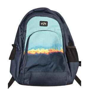 Billabong Backpack Blue Tie Dye School Laptop Bag Water Bottle Pockets Large